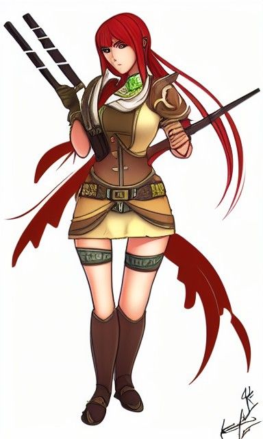 Gunslinger in Desert Oasis, Digital Illustration