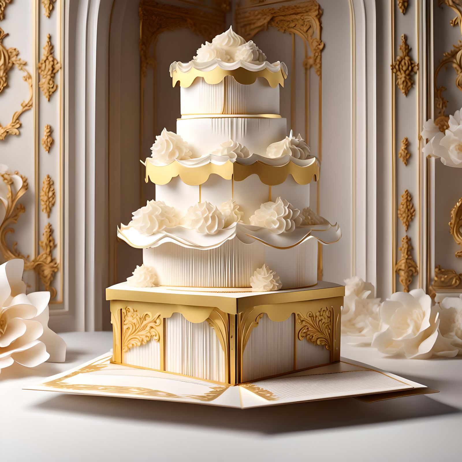 Baroque Cake in 3D Popup Book