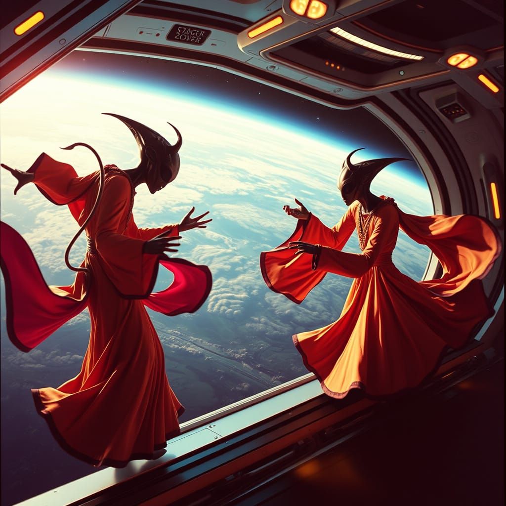 Ethereal Space Dervishes in Cosmic Dance