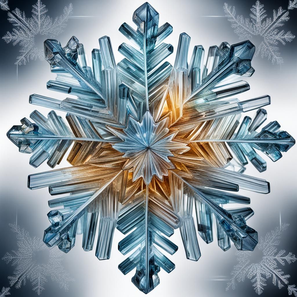 Intricate Glass Snowflake Macro Photograph