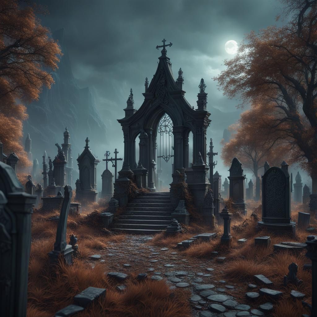Fantastical Graveyard Concept Art in Deep Color