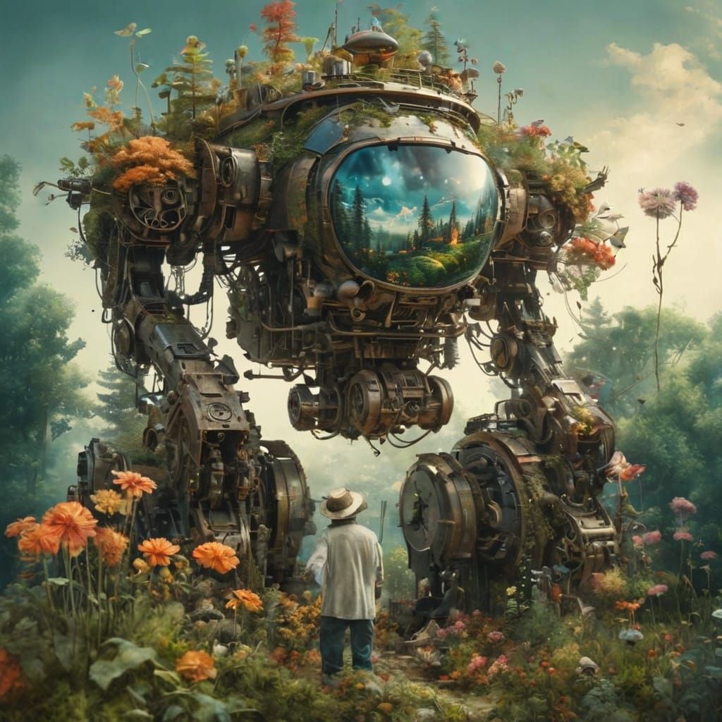 Surreal Forest Masterpiece in Double Exposure Style