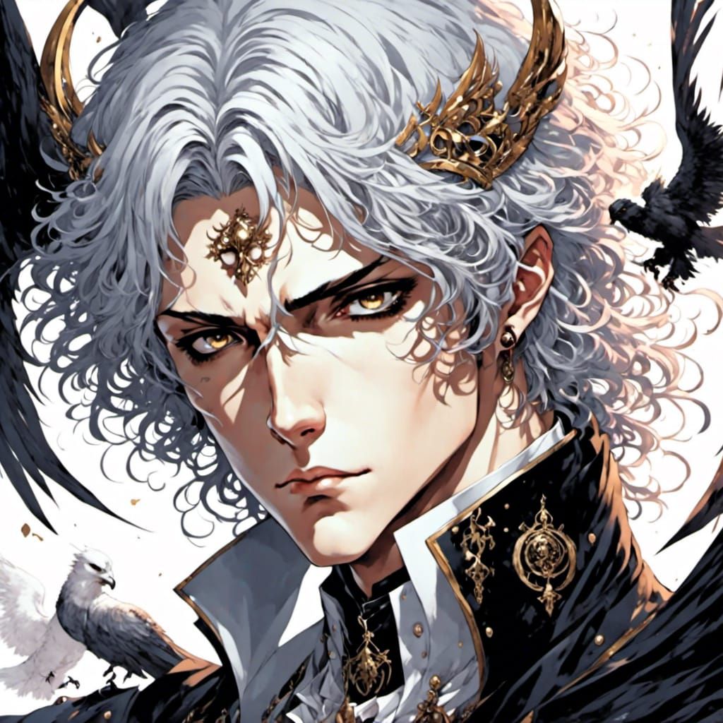 Anime Bishonen Lucifer Fallen Angel Portrait