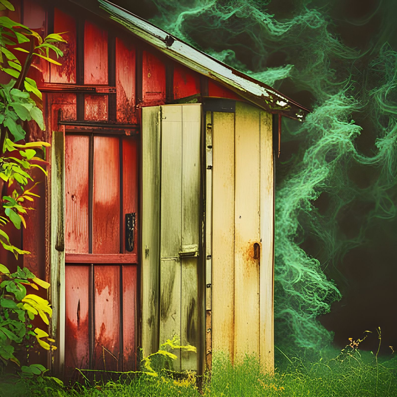 Abandoned Shack in Abstract Art Style