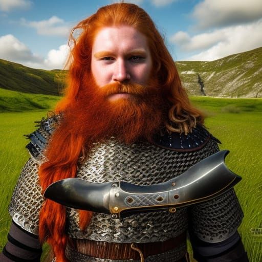 Viking Warrior Portrait in High Gothic Style