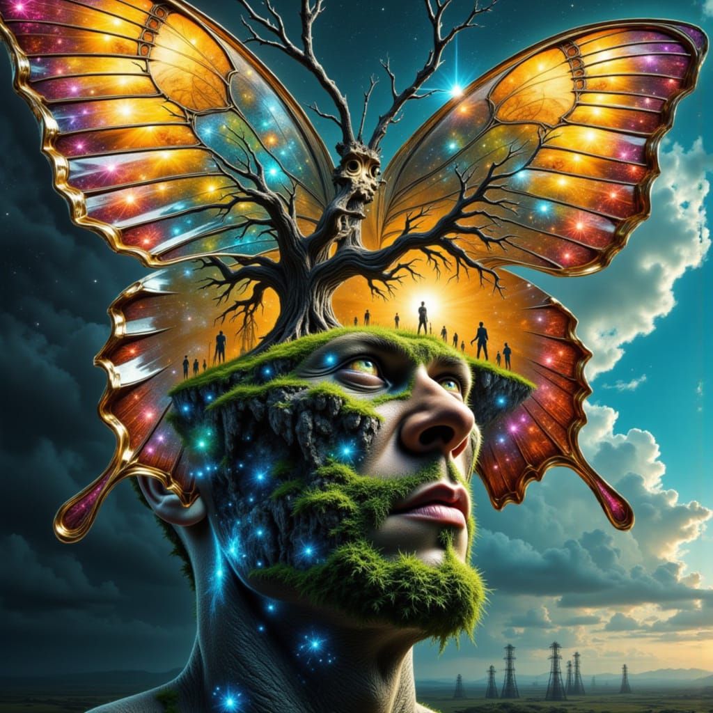 Man's Mindscape: Butterfly Wings and Cosmic Eyes