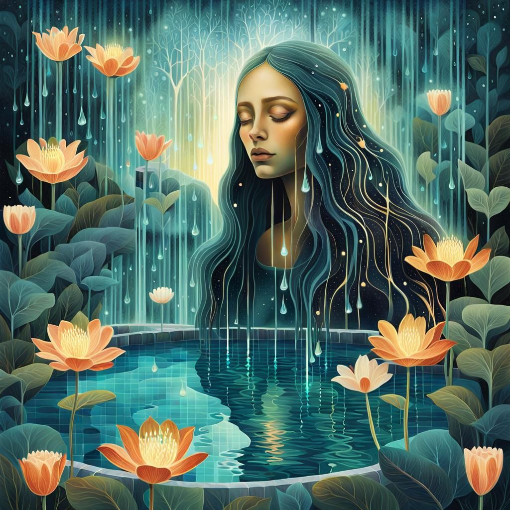 Glowing Bio Art Collage of Human Connection