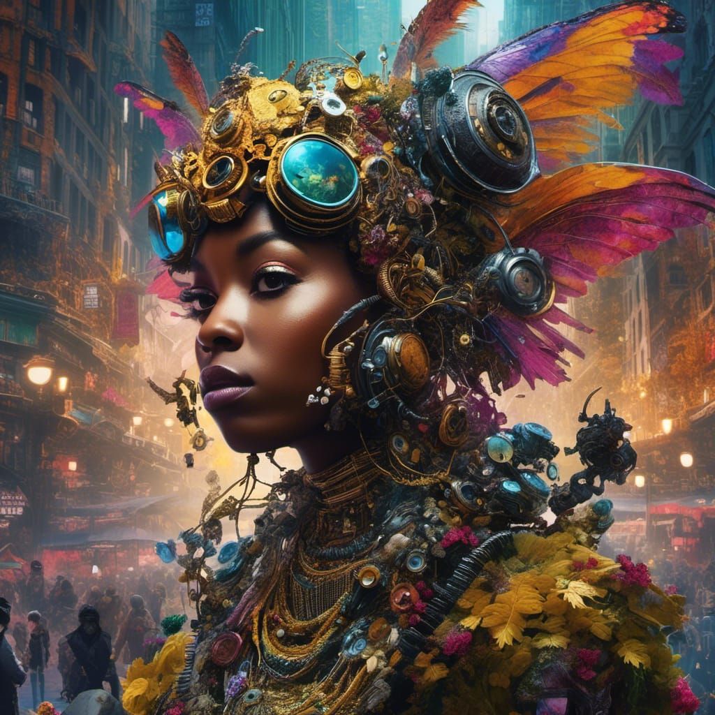 Guerilla in Grunge Comic Fantasy Collage