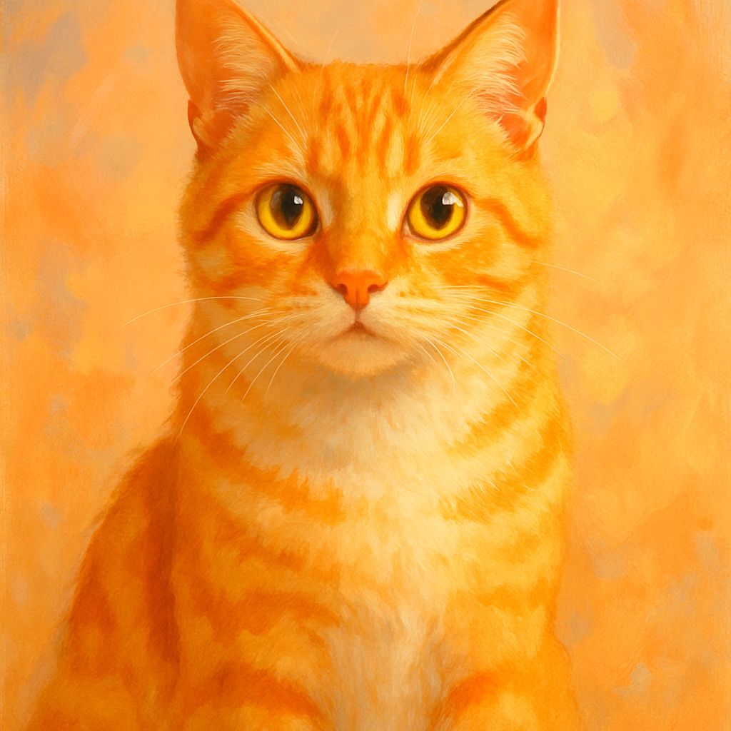 Adorable Orange Striped Cat Portrait