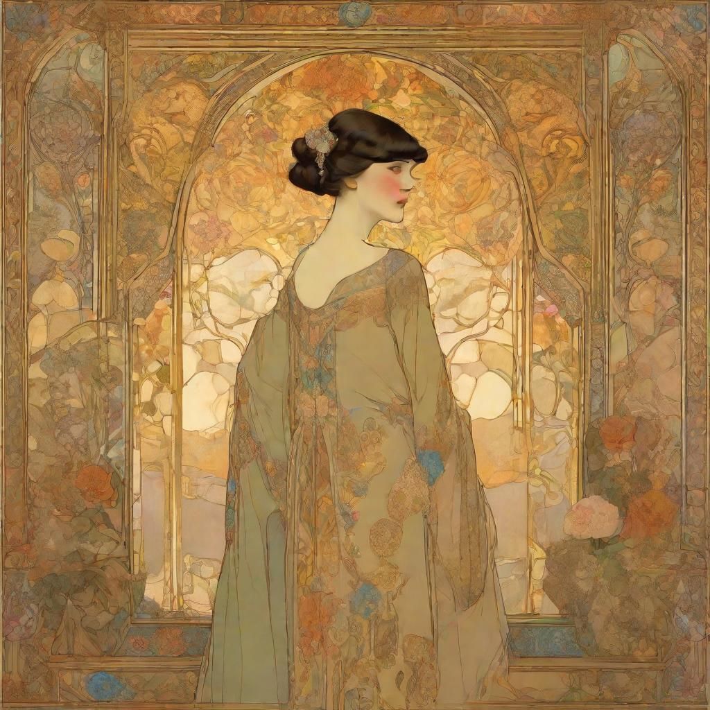 Anna Akhmatova in Art Nouveau Style