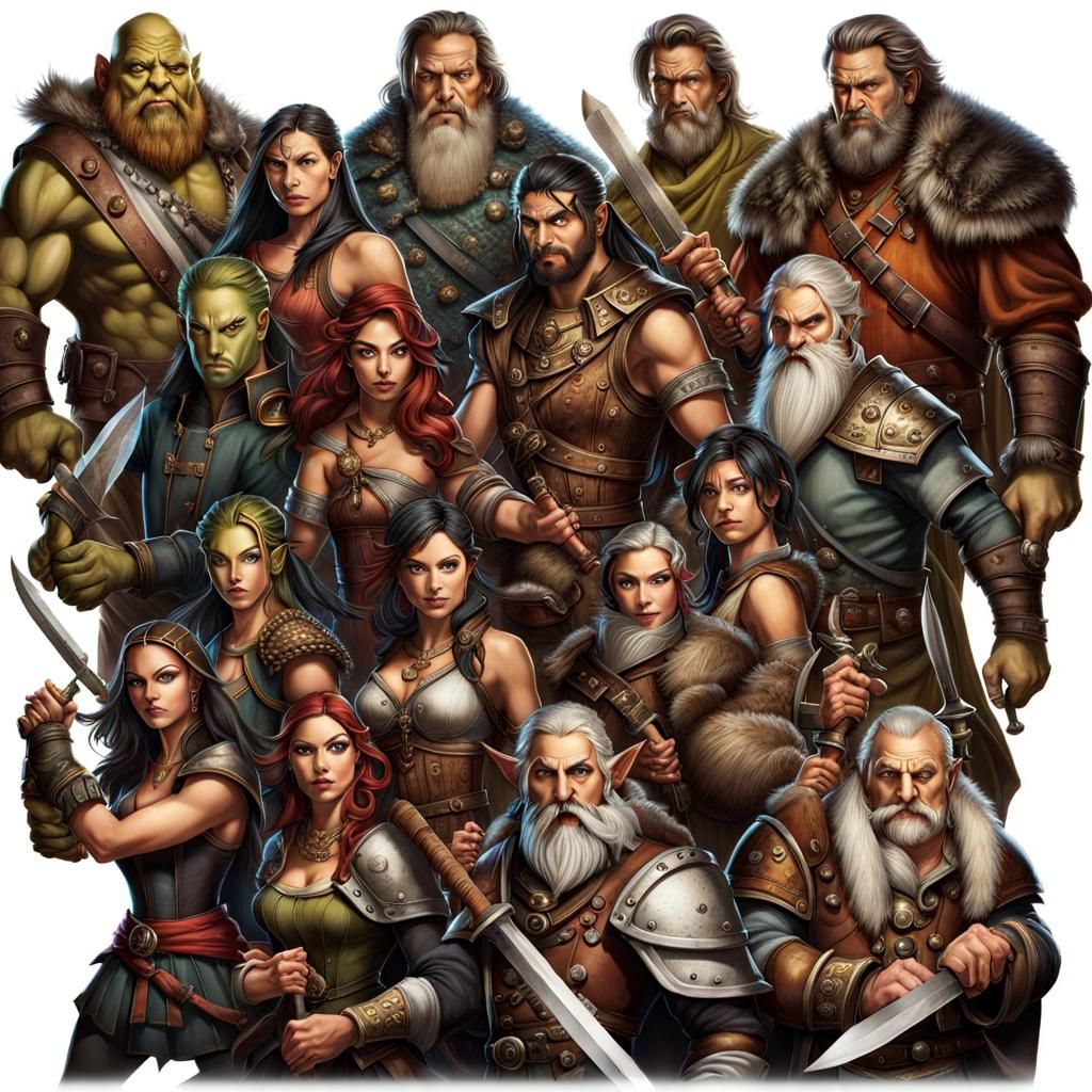 Fantasy Tavern Scene with Diverse Characters