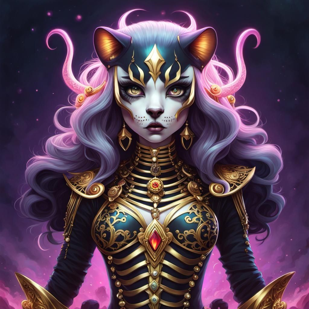 Golden Panther Skeleton with Electrical Attack