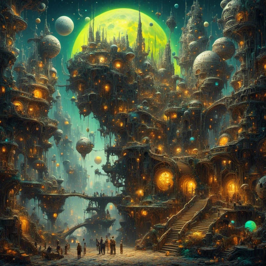 Lush Lunarpunk: Green Technology Integration