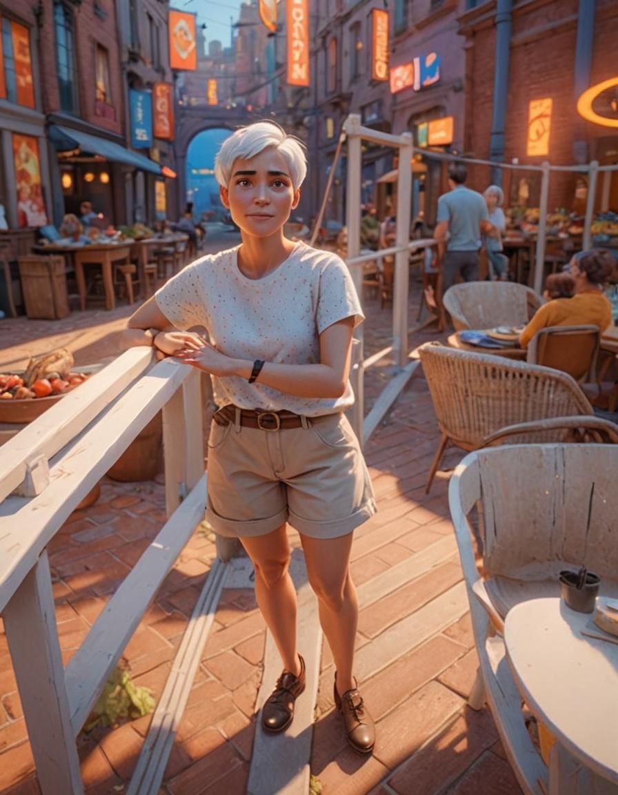 Young Woman Portrait in Pixar-style 3D Digital Art