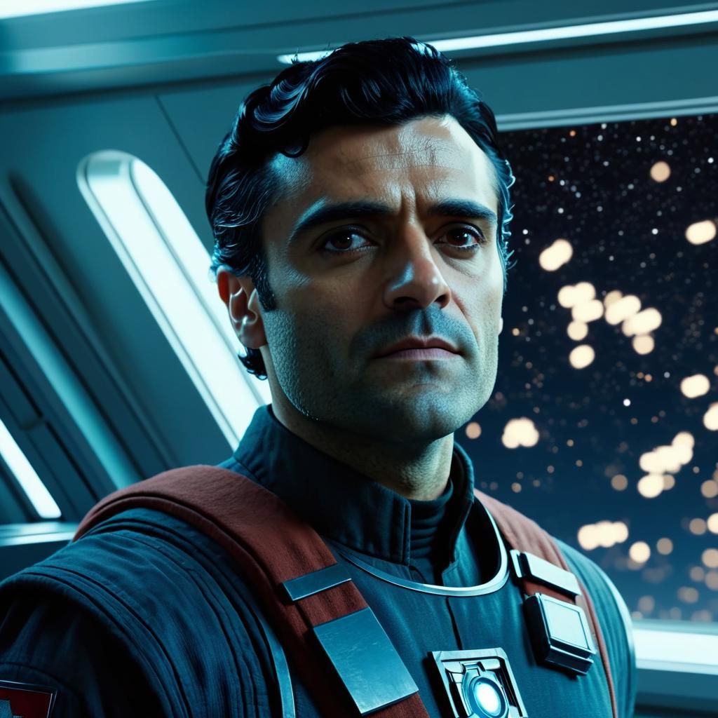 Cinematic Portrait of a Man by Starship Window