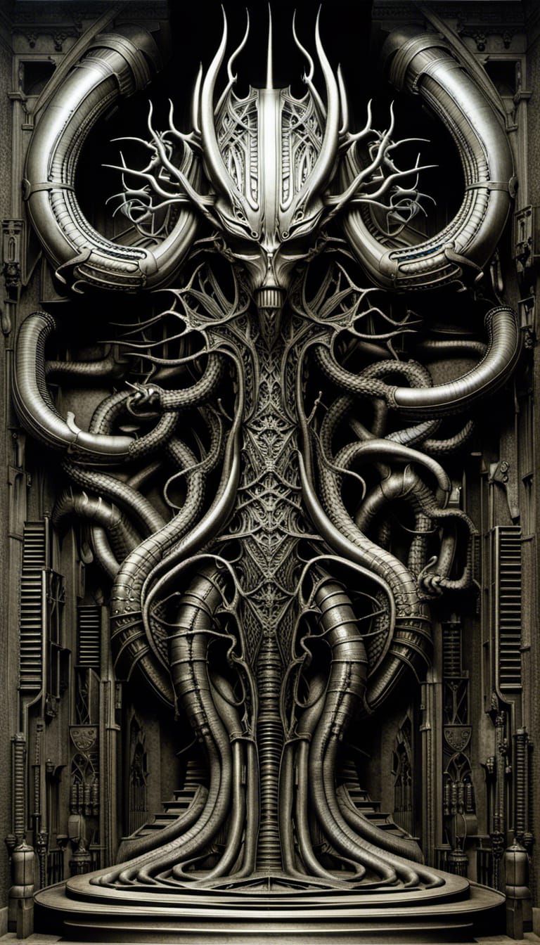 Yggdrasil in H.R. Giger Biomechanical Style