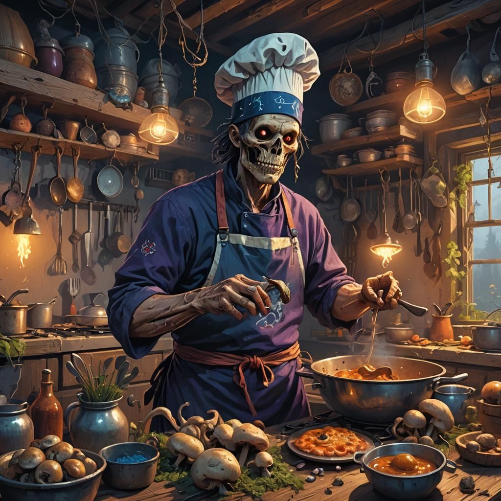 Necromantic Chef Sorcerer in Mystical Kitchen