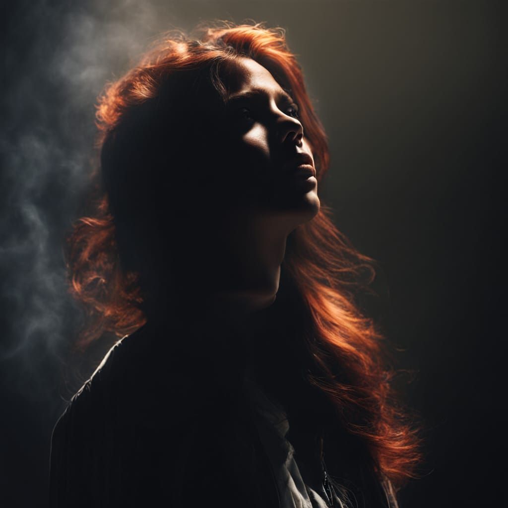 AI Generated Image: Abstract Red Hair