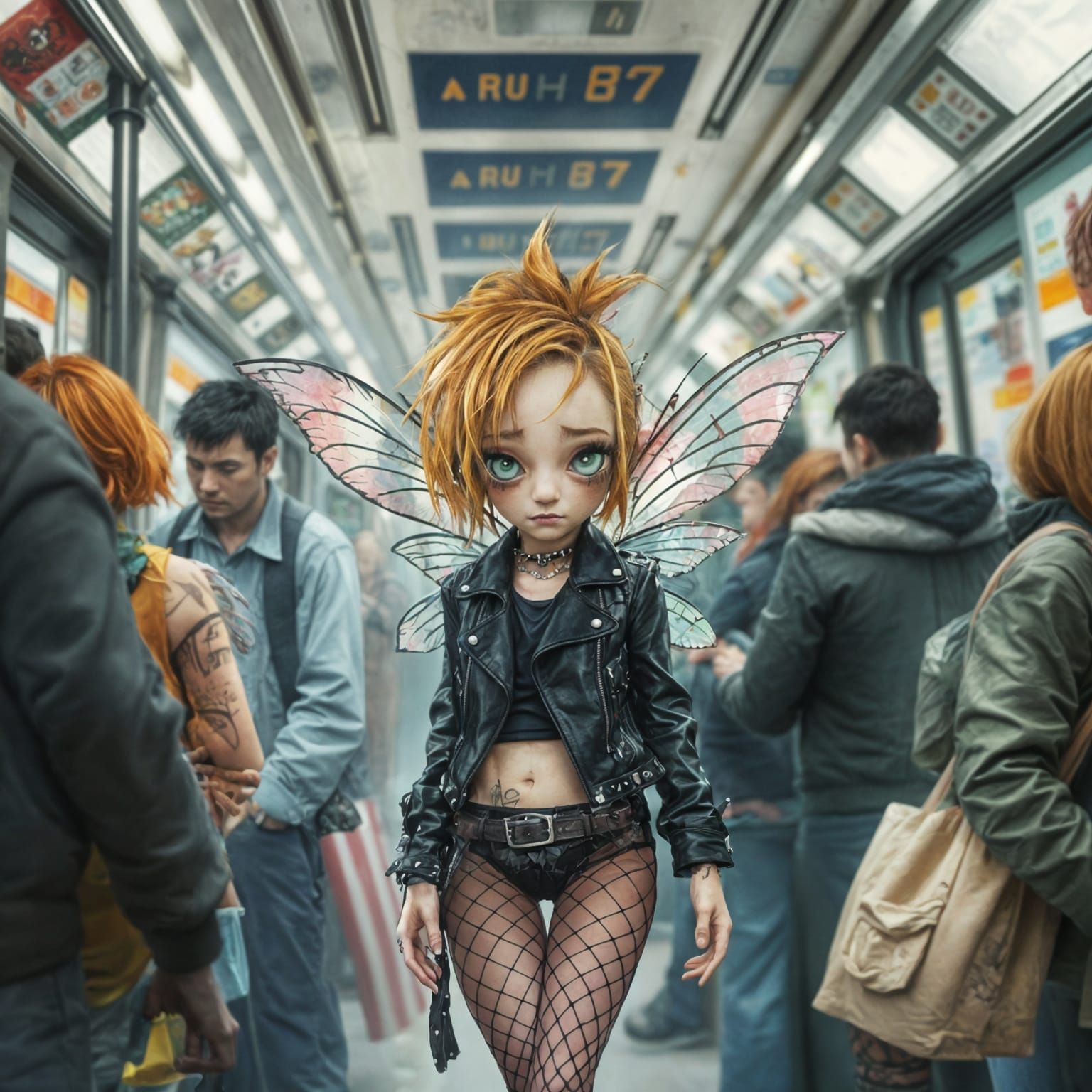 Whimsical Subway Fairy in Vibrant Watercolour