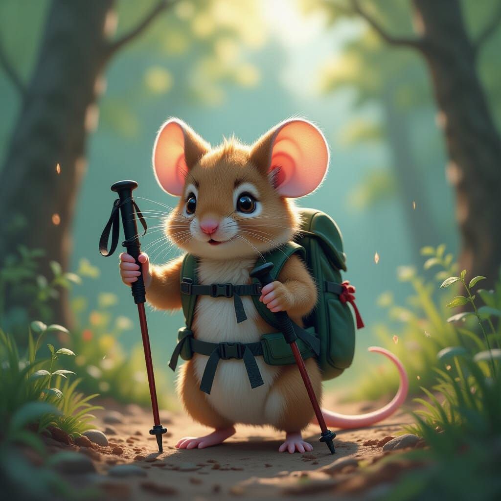 Detailed Mouse Monster Hiker on ArtStation