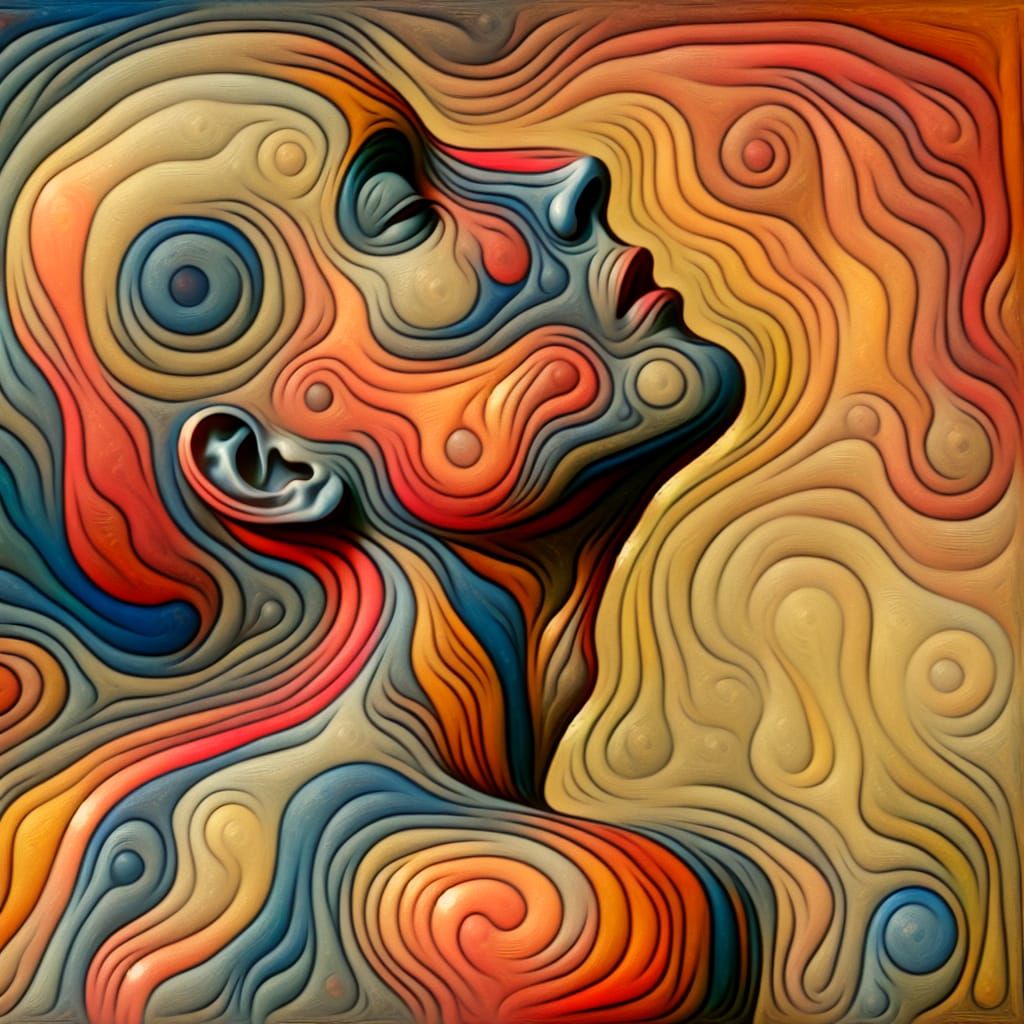 Surreal Dissolving Figure in Vibrant Colors