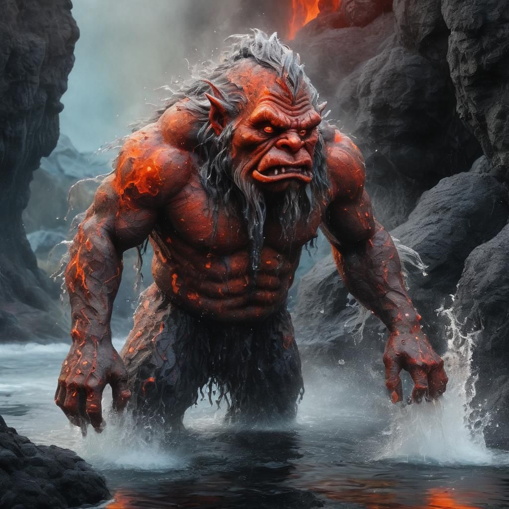 Water Troll Splash Art in Holo-Astral Style