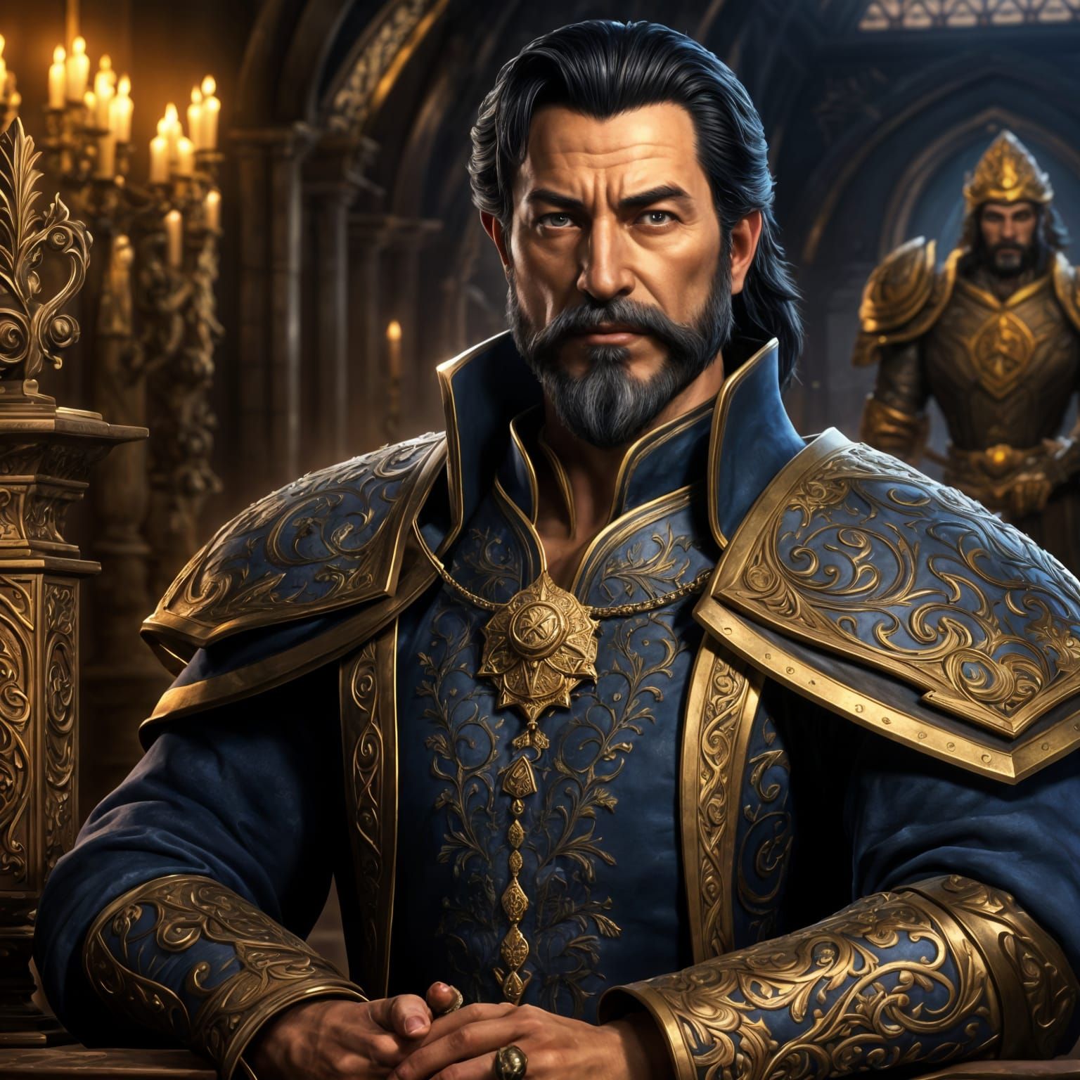 Lord in Warcraft Style Fantasy Castle, 8K