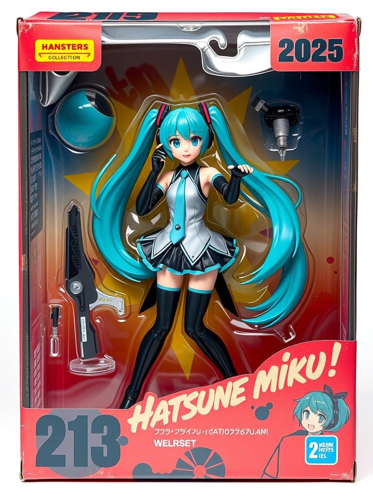 Retro-Futuristic Hatsune Miku Collectible Figure in Vintage ...