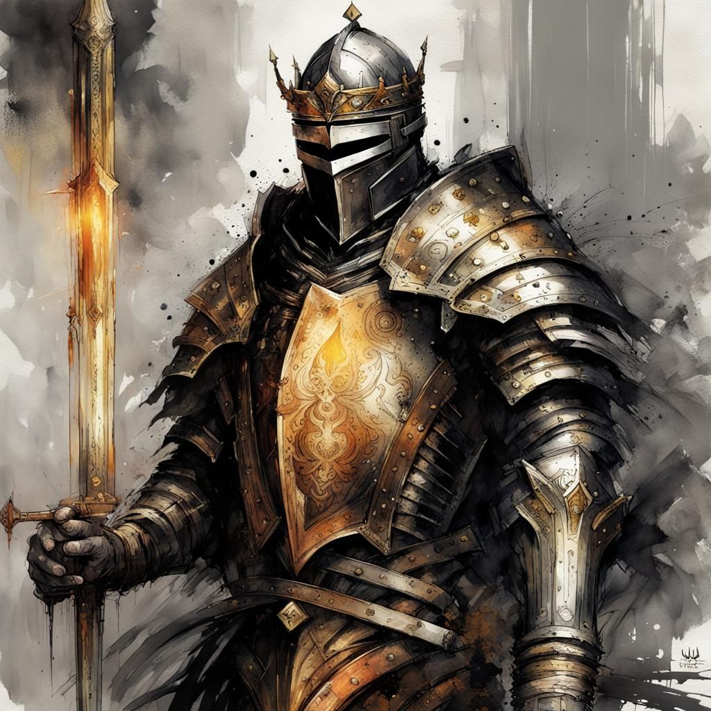 Gothic Knight in Golden Sunlight