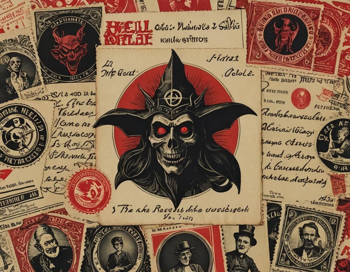 Vintage Satanic Magazine Cover Illustration, 1950s Style