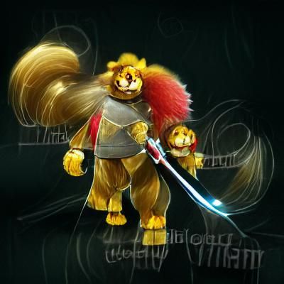 Noble Lion Warrior with Rapier Sword Concept Art