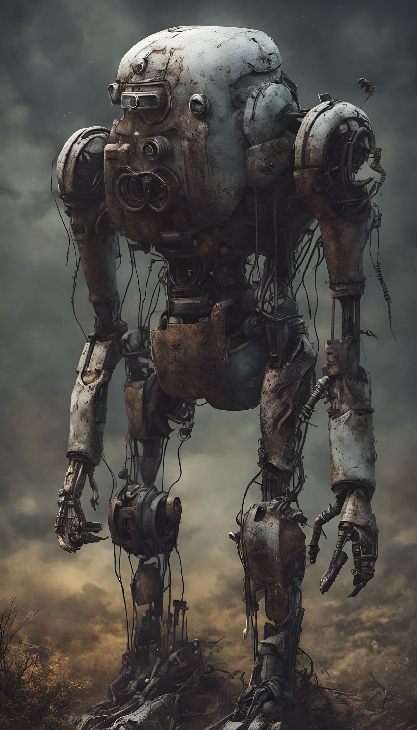 Decaying Organic Robot in Post-Apocalyptic Horror