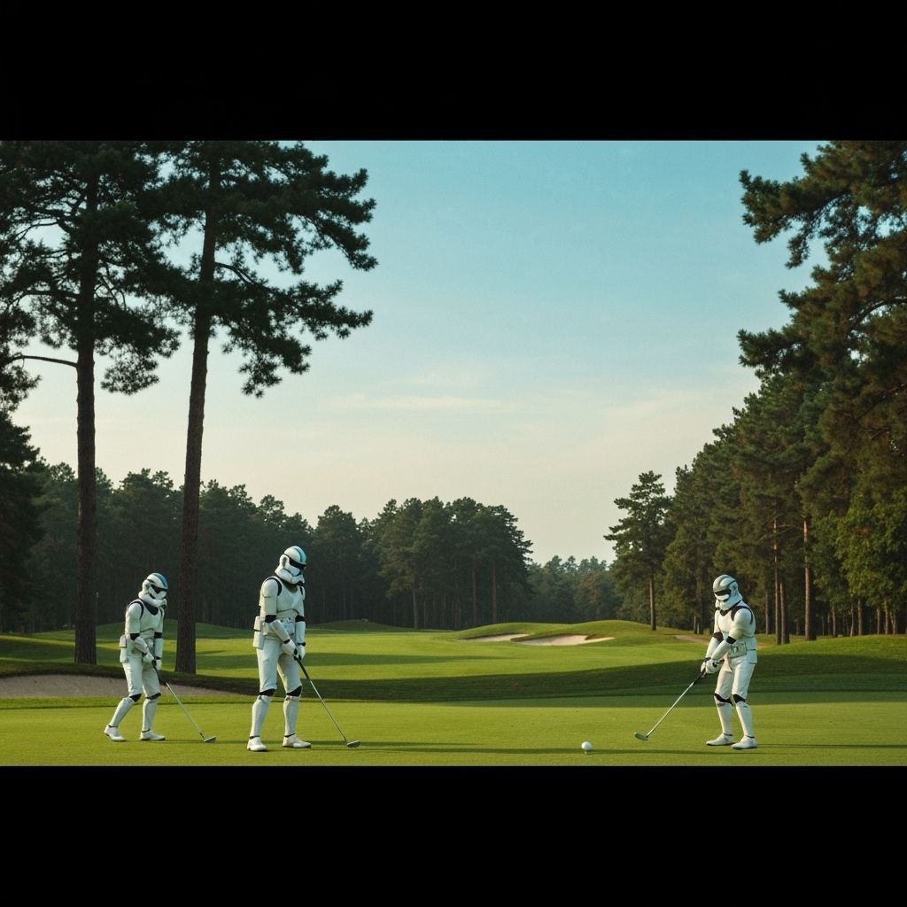 Clone Troopers Golfing: A Futuristic Scene