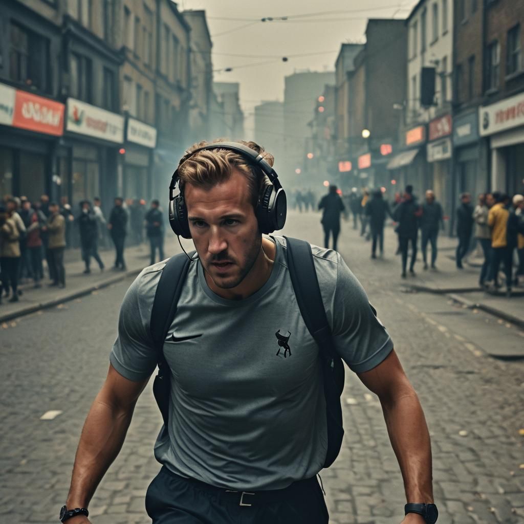 Harry Kane Street Style: Cinematic Film Still