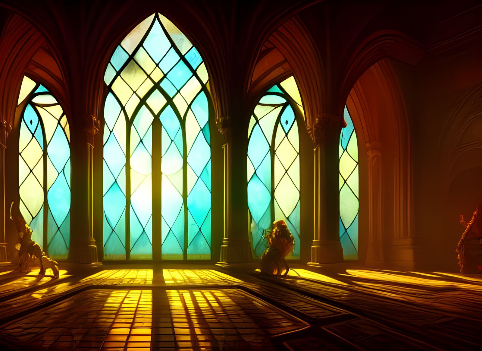 Stained Glass Window Shines Light