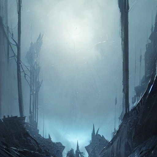 Sinister Nibelheim Landscape in Dark Fantasy Style