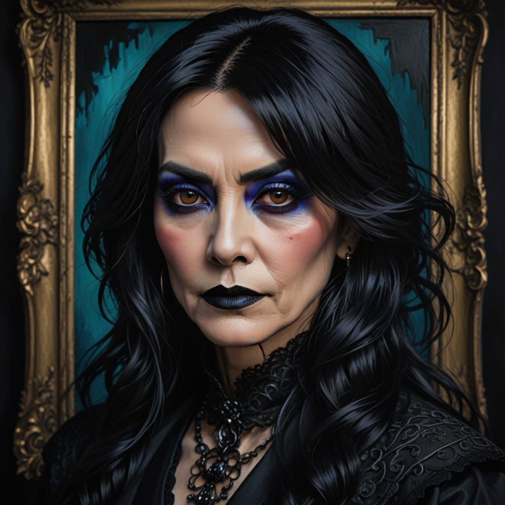 Gothic Portrait of Cross-dresser in Jirai Kei Style