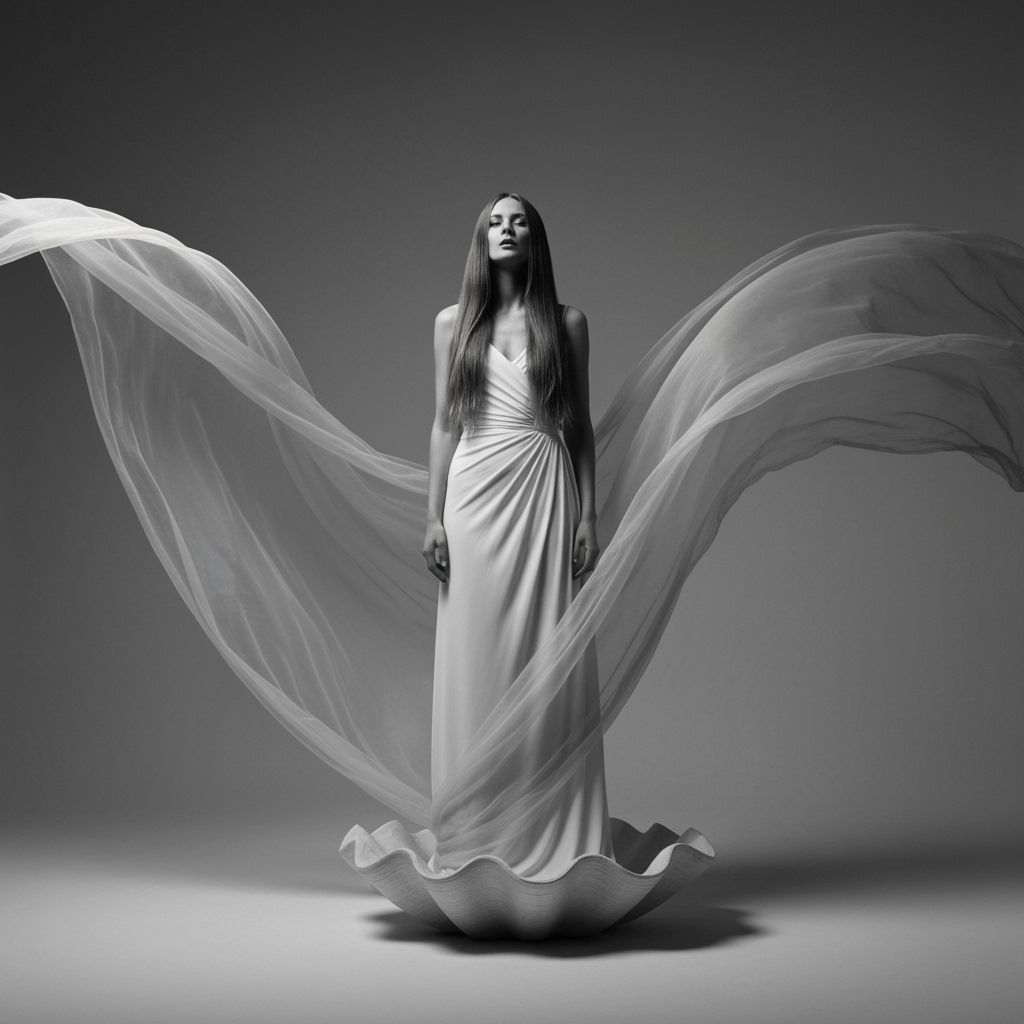 High-Fashion Photo Reimagining Botticelli's Birth of Venus