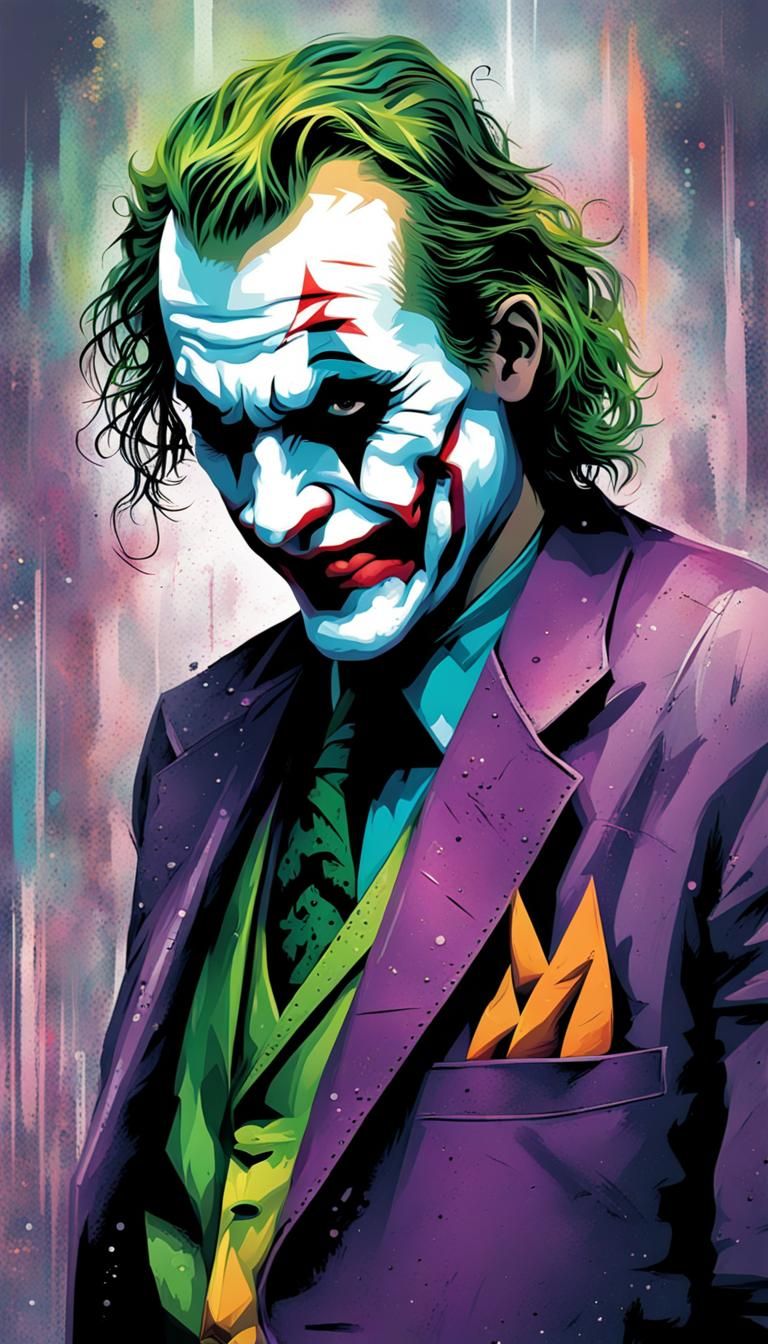 Futuristic Horror Joker: Detailed Colorful Image
