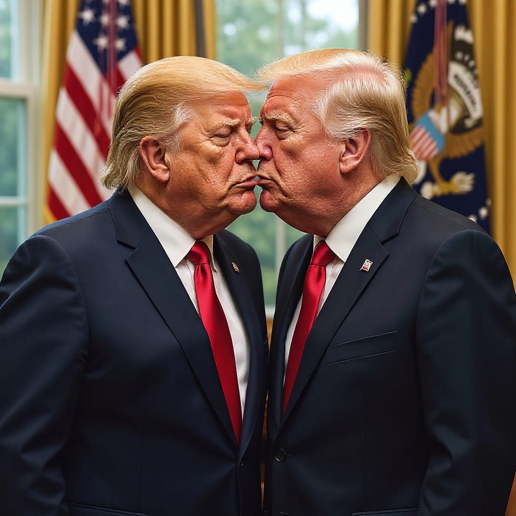 Trump as Chicken in Oval Office: Satirical AI Art