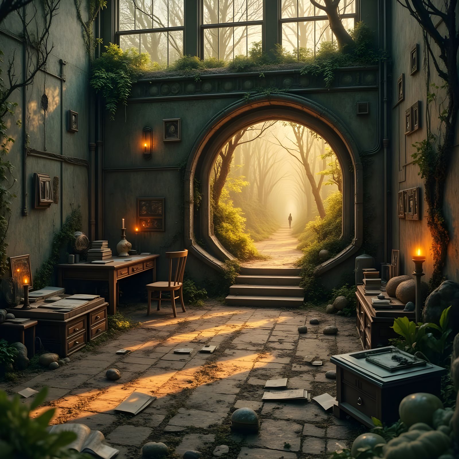 Otherworldly Portal Unfolds in Forgotten Bedroom Sanctuary