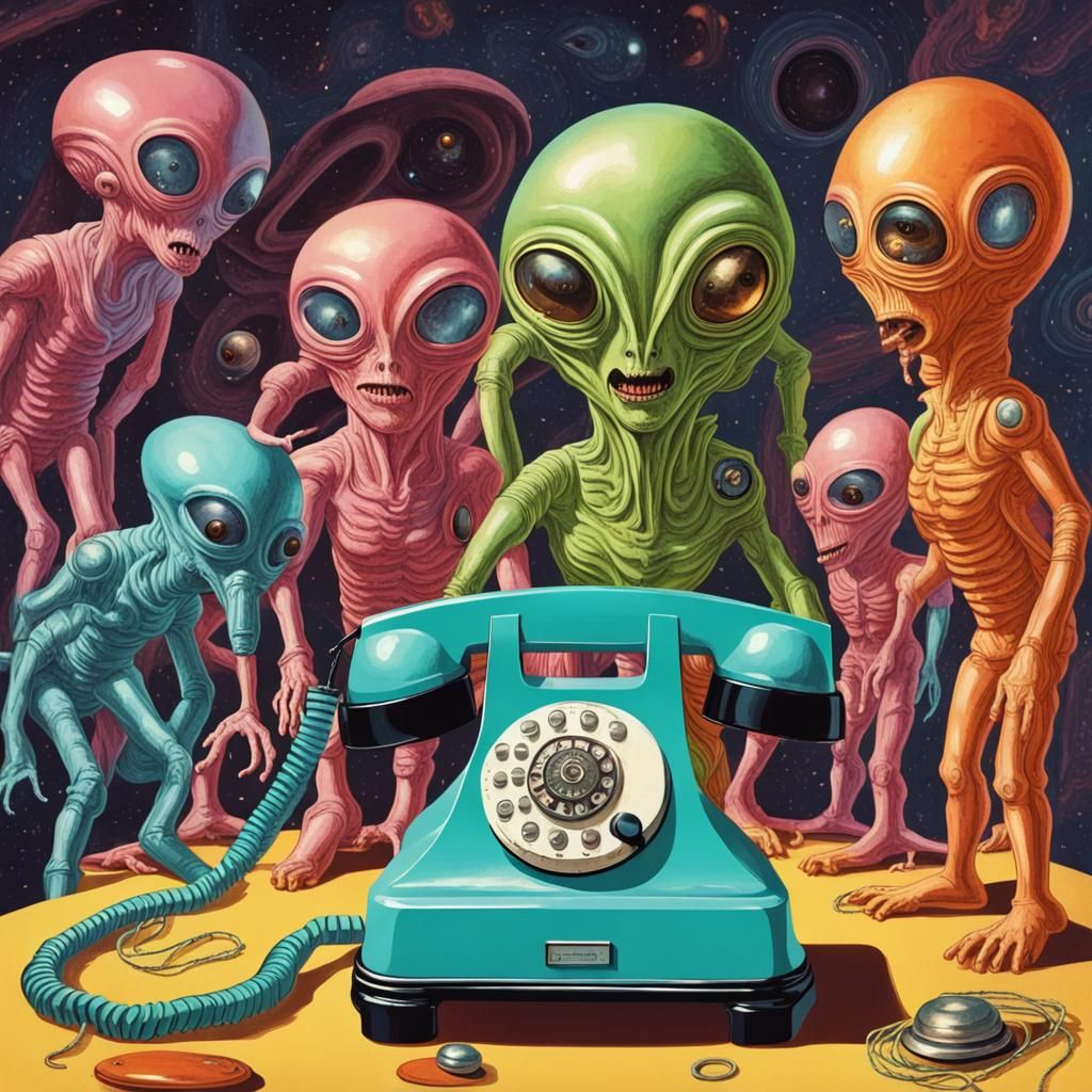Confused Aliens Discover a Rotary Phone