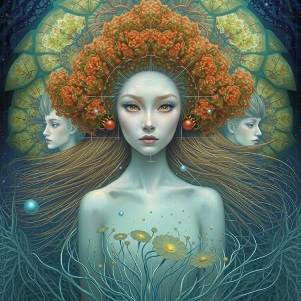 Four Seasons in Mycelium Network: Elegant Art