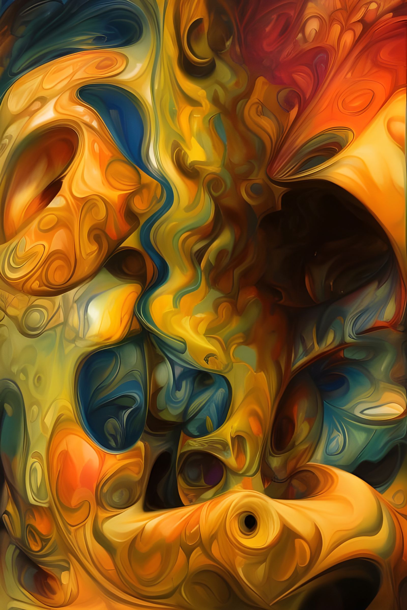 Abstract Fractal Painting with Geometric and Esoteric Elemen...