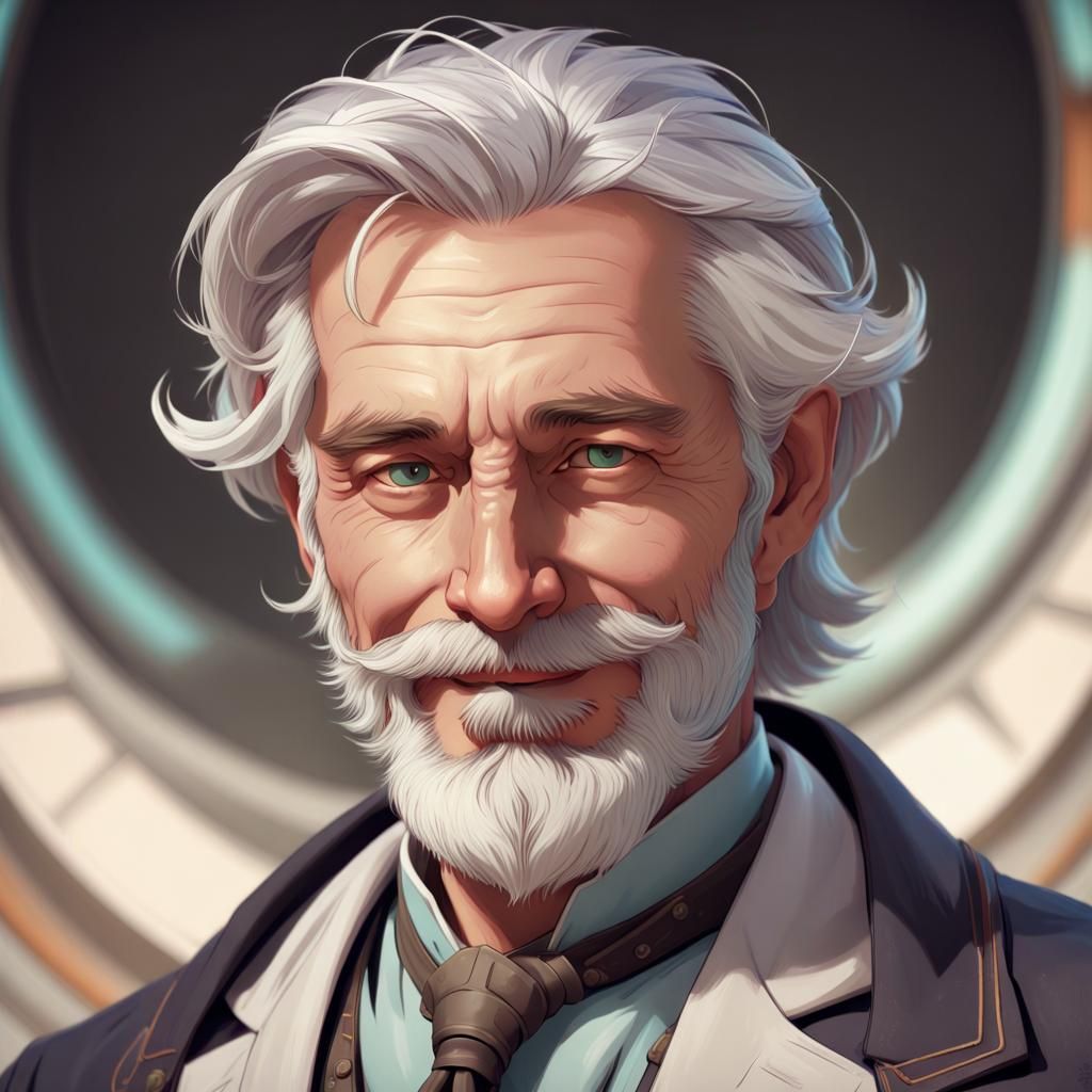 Intelligent Professor Portrait in Hyperdetailed Style