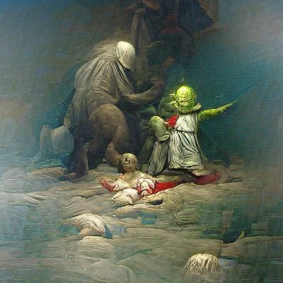 Disturbing Image: Yoda and Children in Horror Style
