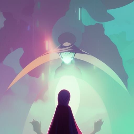 Mystical Arabian Dancer in Sci-Fi Film Still