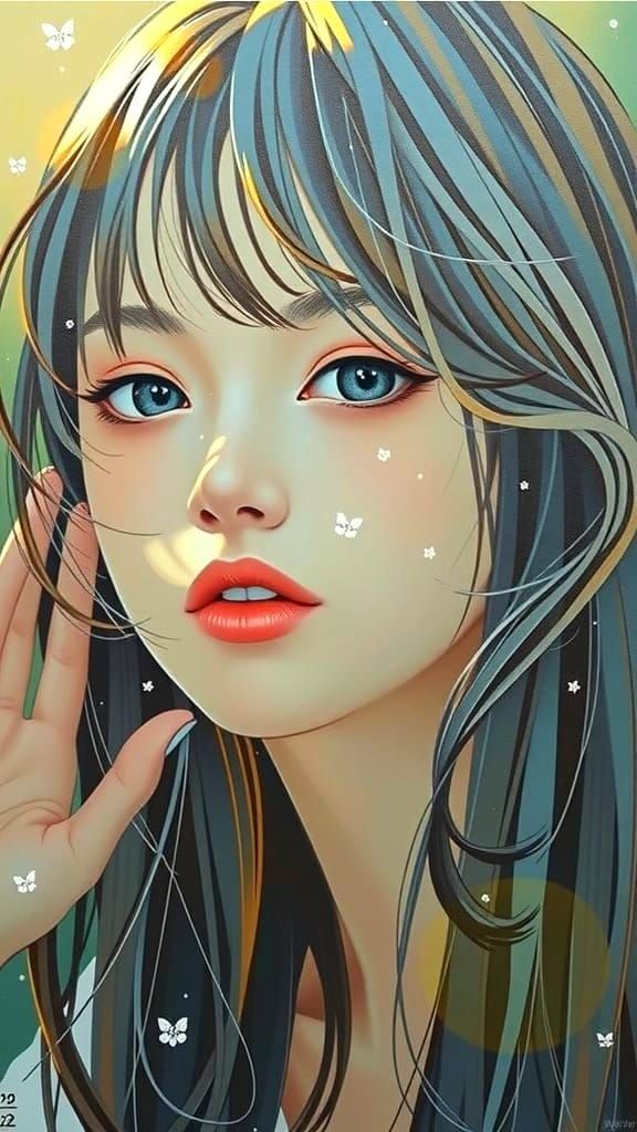 Vibrant Portrait of Young Woman in Warm Hues