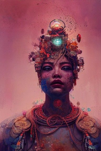 Fertility Goddess: Hyperdetailed Painting in Hyperrealism St...