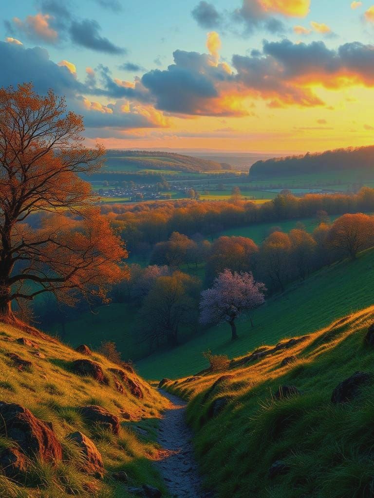 Springtime Durham County Landscape in Hyperrealistic Style
